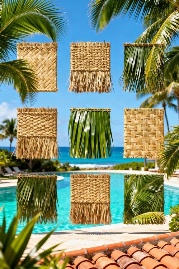 tropical palm leaf panels