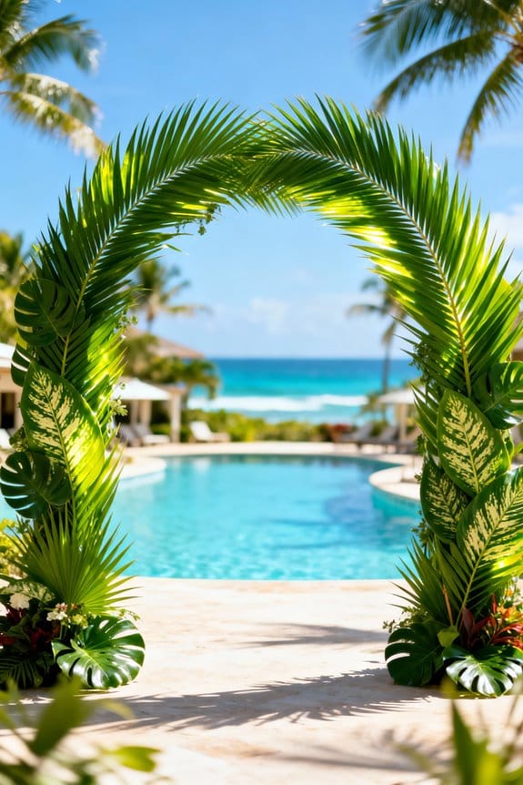 tropical wedding arch inspiration