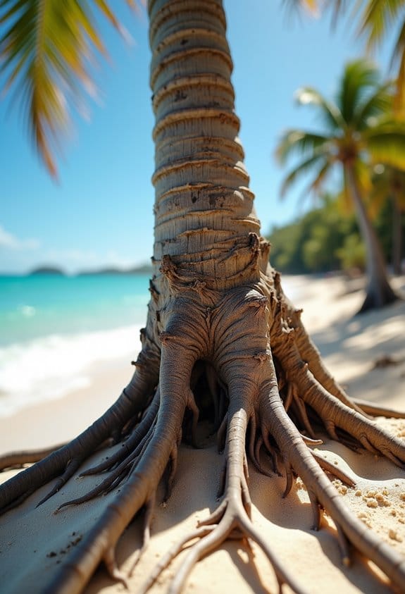 wind influences palm root stability